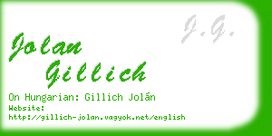 jolan gillich business card